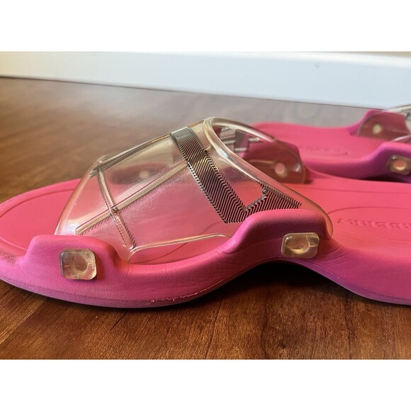 Burberry Women's Pink Check Slide Sandals Size 39 US 8.5 - 9 - Picture 12 of 12
